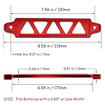 Battery-Hold-Down-Bracket-Aluminum-Alloy-Battery-Tie-Down-Bracket-Battery-Tray-for-Car-Battery-Mount-Bracket-Hold-Lock-Accessories-Car-Battery-Lock-Down-with-10in-J-bolts-Red