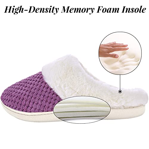 VONMAY Women's Slip On Fuzzy House Slippers with Memory Foam Coral Fleece - image 3