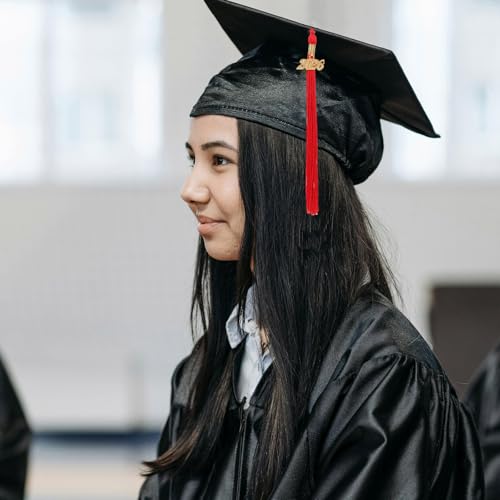 Borlas de graduación con dije 2026 rojo y cierre metálico de alta densidad 6