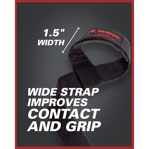 Harbinger Padded Cotton Lifting Straps with NeoTek Cushioned Wrist, 21.5 Inch Length, 1.5 Inch Width, Pair, Weightlifting Wrist Straps for Deadlifts and Strength Training - Image 6
