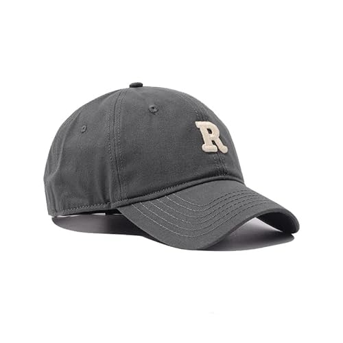 Elwow Gorra de béisbol de algodón de color puro para hombre, con correa ajustable, para pesca, golf, gris, M-L Cover