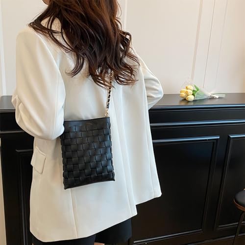 Image of Woven Small Crossbody Bags Cell Phone Purse for Women Teen Girls Small Shoulder Phone Bag
