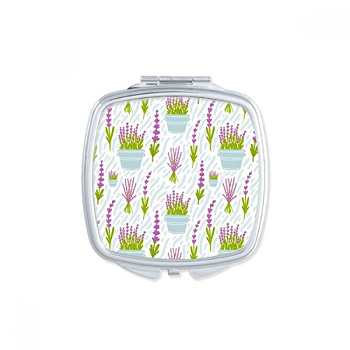 Miroir de poche lavande carré et compact pour le maquillage nomade - 2