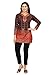 Kurti Top Short Tunic Women's Printed Blouse India Clothing (Black, XL)