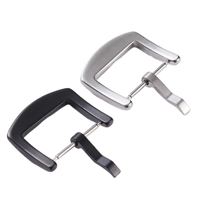 Paski do zegarków klamra szpilkowa, metalowa klamra paska do zegarka 14 mm-24 mm pasek do zegarka zapięcie ze stali nierdzewnej akcesoria 1 szt. (czarny, 24 mm)