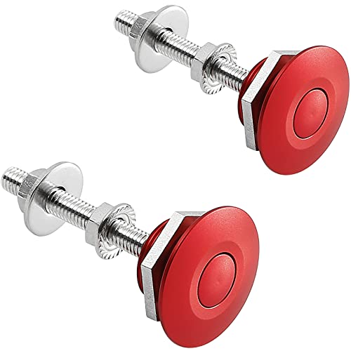 Stetion Quick Release Latch License Plate Lock Clip 1.25" Diameter Aluminum Alloy Car Hood Pins Lock Clip Kit For Bumper Hood License Plate (Red) #TOP1