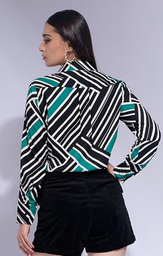 Image of Leriya Fashion Women's Rayon Oversized Fit Top Korean Style Long Sleeve Oversized Button Down| Workwear Top for Office & Casual Wear