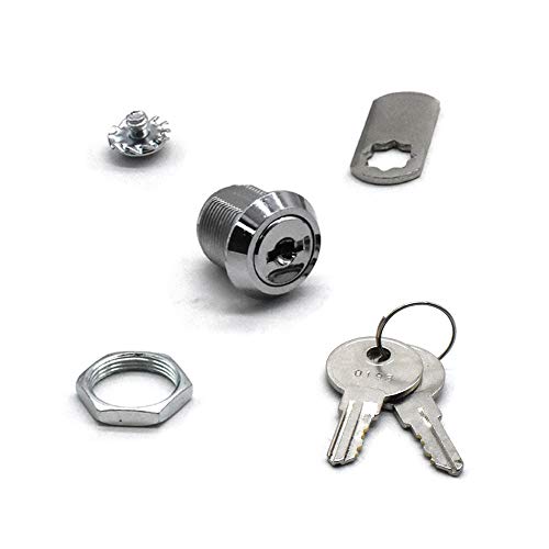 2Pack Cabinet Cam Lock 5/8 Inch Tubular Cam Locks Keyed Alike With Chrome Finish For Vending Machine Truck Pickup Tool Box Mailbox Atm Replacement Lock #TOP2