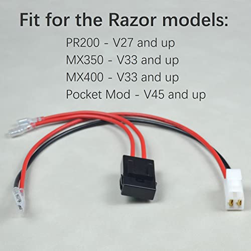 Fit for Razor MX350 MX400 Battery Wire Harness Pocket Mod Pocket Rocket PR200 v27+ - 3 Holes Plug