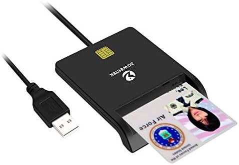 ZOWEETEK CAC Card Reader Military, Smart Card Reader DOD Military USB Common Access CAC, Compatible with Windows, Mac OS and Linux