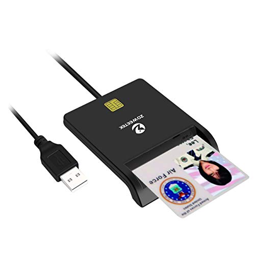 ZOWEETEK Smart Card Reader DOD Military USB Common Access CAC, Compatible with Windows, Mac OS and Linux