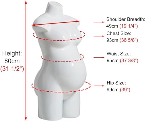 Mannequin femme enceinte réglable avec torse de maternité AMITD