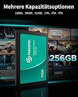 PHIXERO P500 SSD 256GB 2,5 Zoll SATA III Interne Solid State Drive für PC Laptop, Bis zu 550 MB/s, 3D NAND Flash, Schneller Systemstart – Ansicht 5