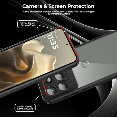 Image of A rtistque Clear Hard Armor Transparent Cover Case for Motorola Edge 60 Pro | Anti-Drop Shockproof | TPU Edge | Stylish Design | Camera Protection | Moto Edge 60 Pro Back Cover - Black