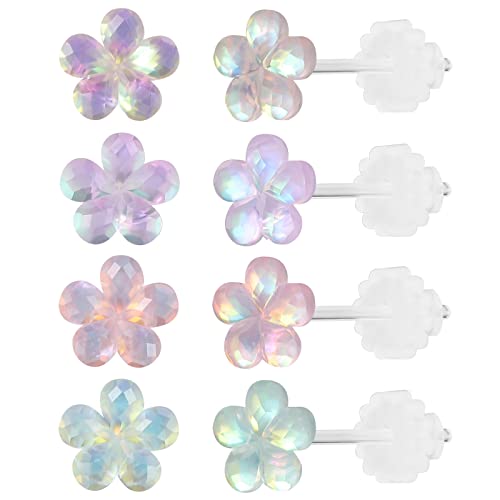 AoedeJ Colorful Stud Earrings Set Plastic Earrings Cute Clear Earrings Kawaii Hypoallergenic Earrings for Women Multipack