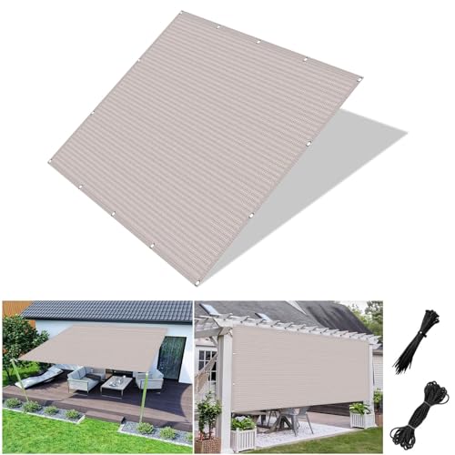Bâche d'ombrage 4x5m blanche perméable et résistante pour jardin - 2