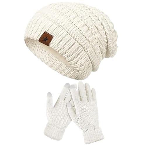 Gorro y guantes para correr, senderismo y acampada en la nieve