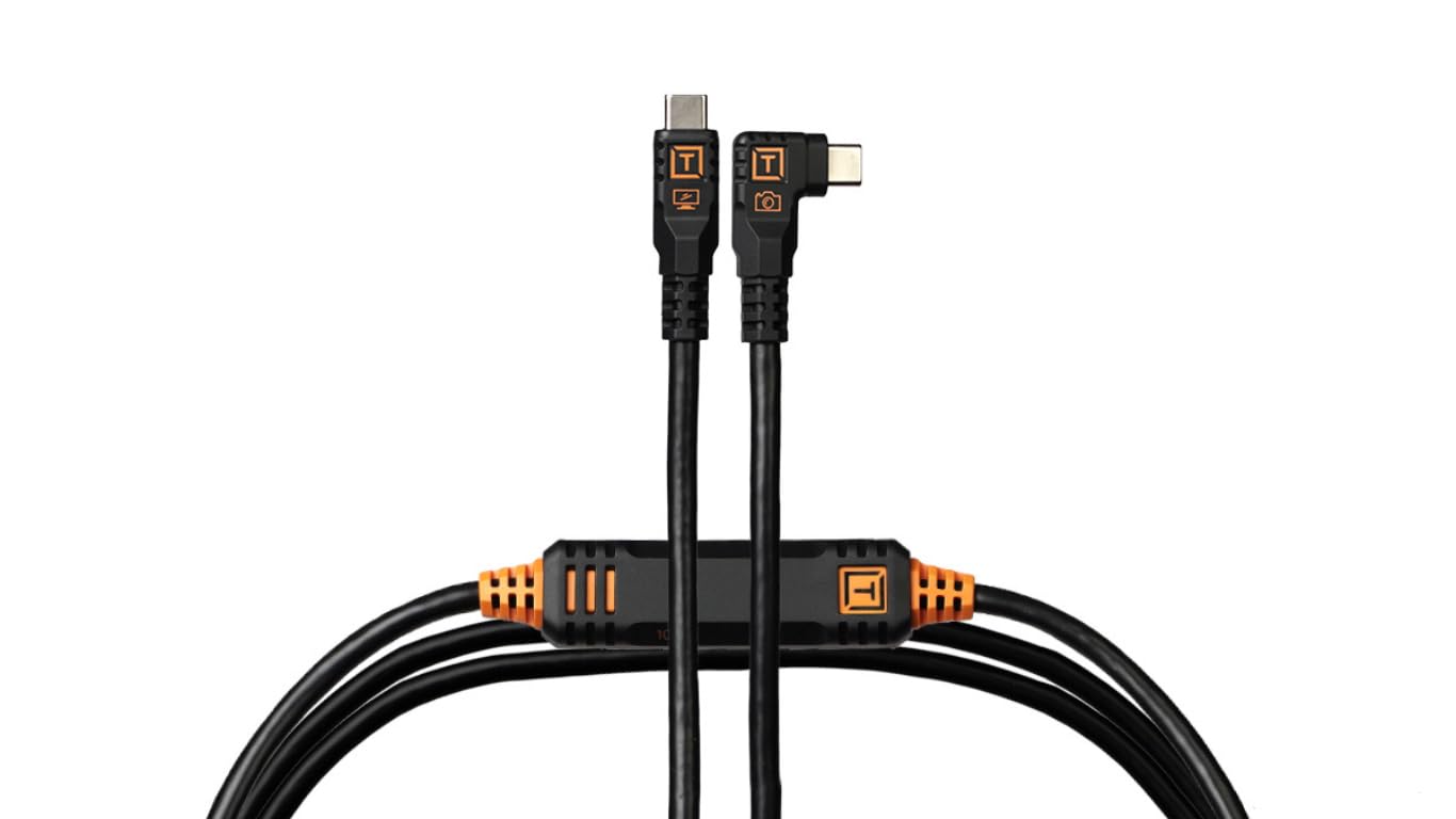 Tether Tools TetherPro Optima Kabel do transferu danych USB 10 G 4,6 m Prawy do kąta prostego Czarny