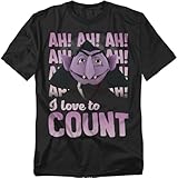 Popfunk Sesame Street The Count Ah! Ah! Ah! Unisex Adult T-Shirt - Black, Medium