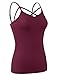 DOUBLDO Womens Basic Casual Strappy Cutout Spaghetti Strap Solid Cami Tank Top