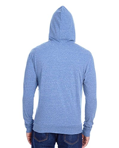 Threadfast Apparel Unisex Triblend Full-Zip Light Hoodie XL NAVY TRIBLEND3