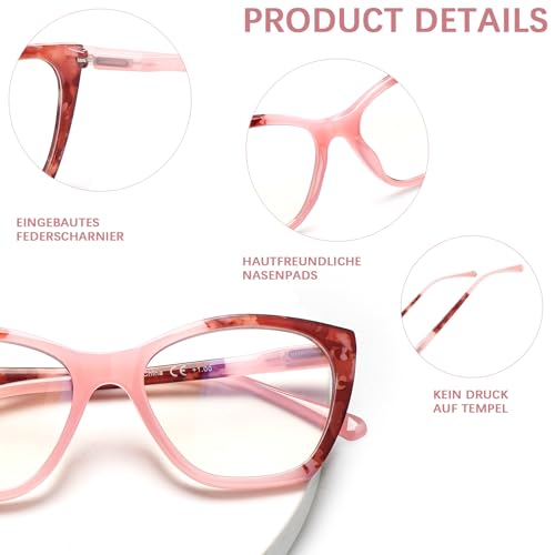 Image of 4Pack Progressive Multifocus Reading Glasses for Women Blue Light Blocking Reading Glasses Spring Hinge Readers