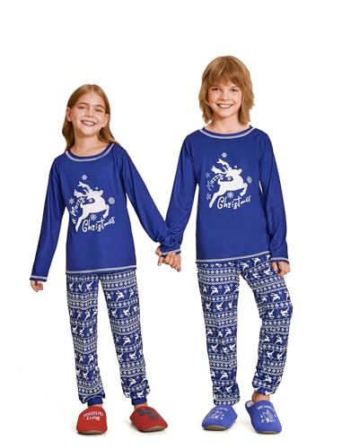 Ekouaer Matching Family Sets Christmas Pajamas Set Xmas PJS Sleepwear Soft Christmas Matching Jammies