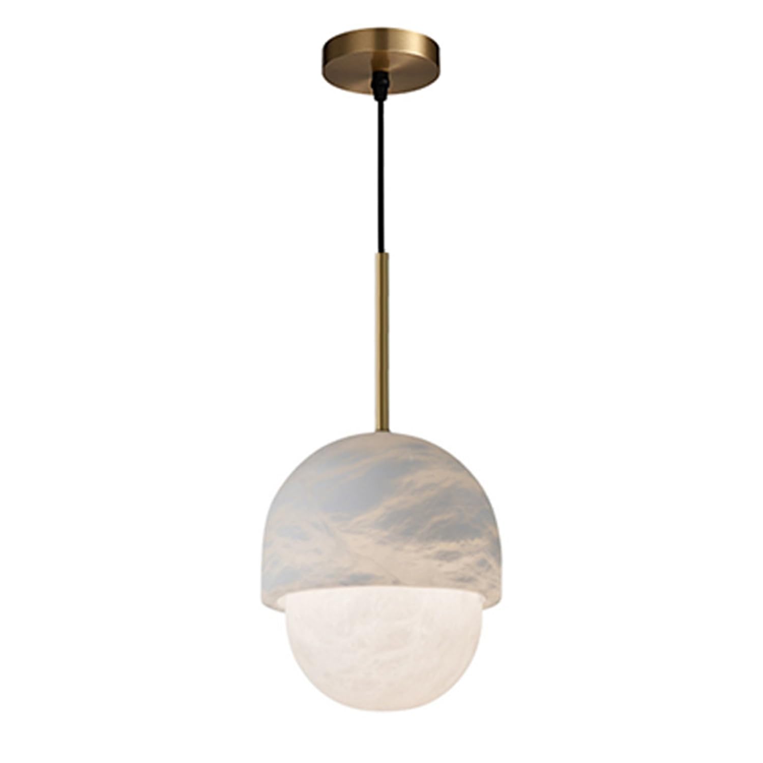MTNROO Natural Marble Dining Room Hanging Light Mid Century Industrial Pendant Lamp 1-Light G9 Base Ceiling Light Chandelier Copper Decoration Lighting Fixture for Home Shop Hallway Teahouse