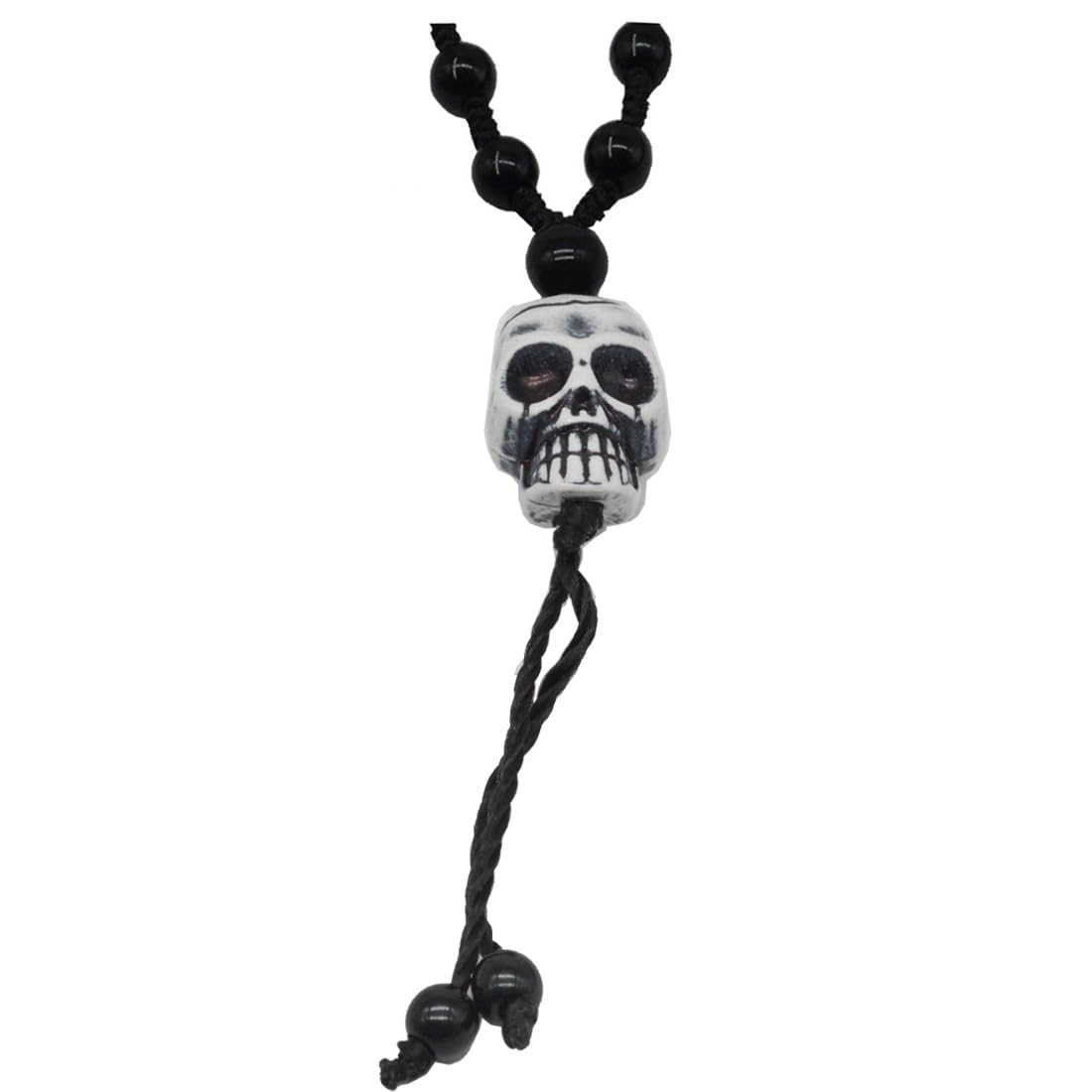Bohemian Jewelry White Head Skull Long Knotted Bead Mala Necklace Chain For Men And Women SPn20190500-image-6