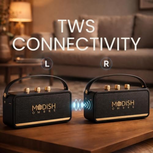 Image of Premium Basson 30W Portable Bluetooth Speaker | FM Radio | 20 Hours Long Playtime | Dual Bass Drivers | Built-in Mic | Playback via BT5.3 /USB /TF Card, Easy Controls | Type C Charging (Green)