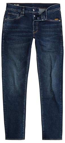 G-STAR Raw - Mens 3301 Slim Jeans, Color Worn in Dusk Blue, Size: 34W x 34L4