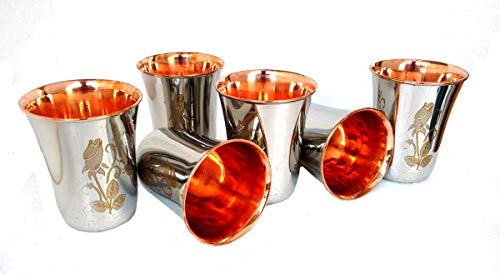 Set de 6 vasos de cobre hechos a mano