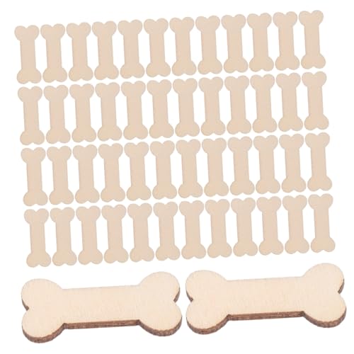 Housoutil 200stücke Holzknochen-ausschnitte Unbearbeitet für Bastelprojekte Dekorationen Tierform Holzspäne Hobbykunst Handarbeit Schnitzen Naturmaterial