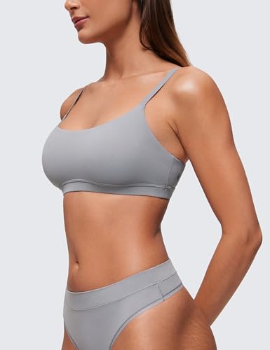 Image of CRZ YOGA Softhold Scoop Neck Bralette | Double Lined, Light Support, Non Padded, Wireless, Casual, Ultra-Soft, Adjustable Square Back, Everyday Bra for Women