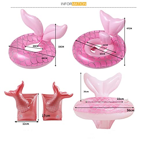 Novos flutuadores de piscina para bebês sereia de 6 a 48 meses, anel de natação inflável com assento