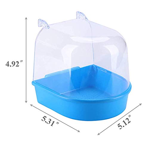 Image of PINVNBY Parrot Bath Box Bird Bathtub Parakeet Bathing Tube with Bird Perches Stand Paw Grinding Cage Accessories Ideal for Small Birds Lovebirds Canary Finches(3 PCS Random Color)