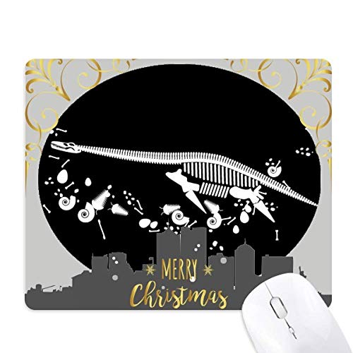 Tapis de souris os de dinosaure nuit de Noël pour décorer votre bureau de télétravail
