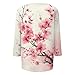 Womens Fall Fashion Tops 2025 Plus Size 3/4 Sleeve V Neck T Shirt 3/4 Sleeve Cute Working Tees Women Three Quarter Sleeves Loose Fit Causal Tunic Tops 13 Pink S