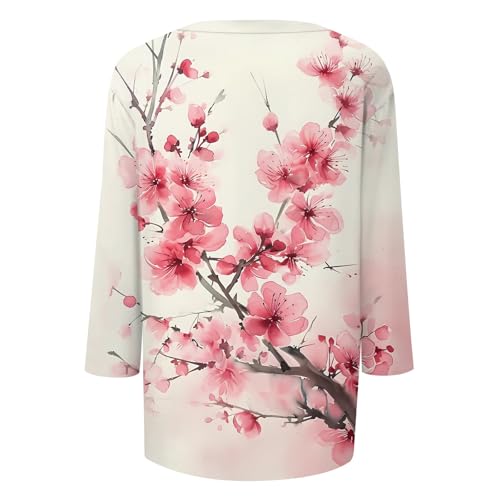 HTHLVMD Womens 3/4 Length Sleeve Tunic Tops Summer Fall Outfits 2025 Three Quarter Sleeve Casual V Neck T Shirts for Women