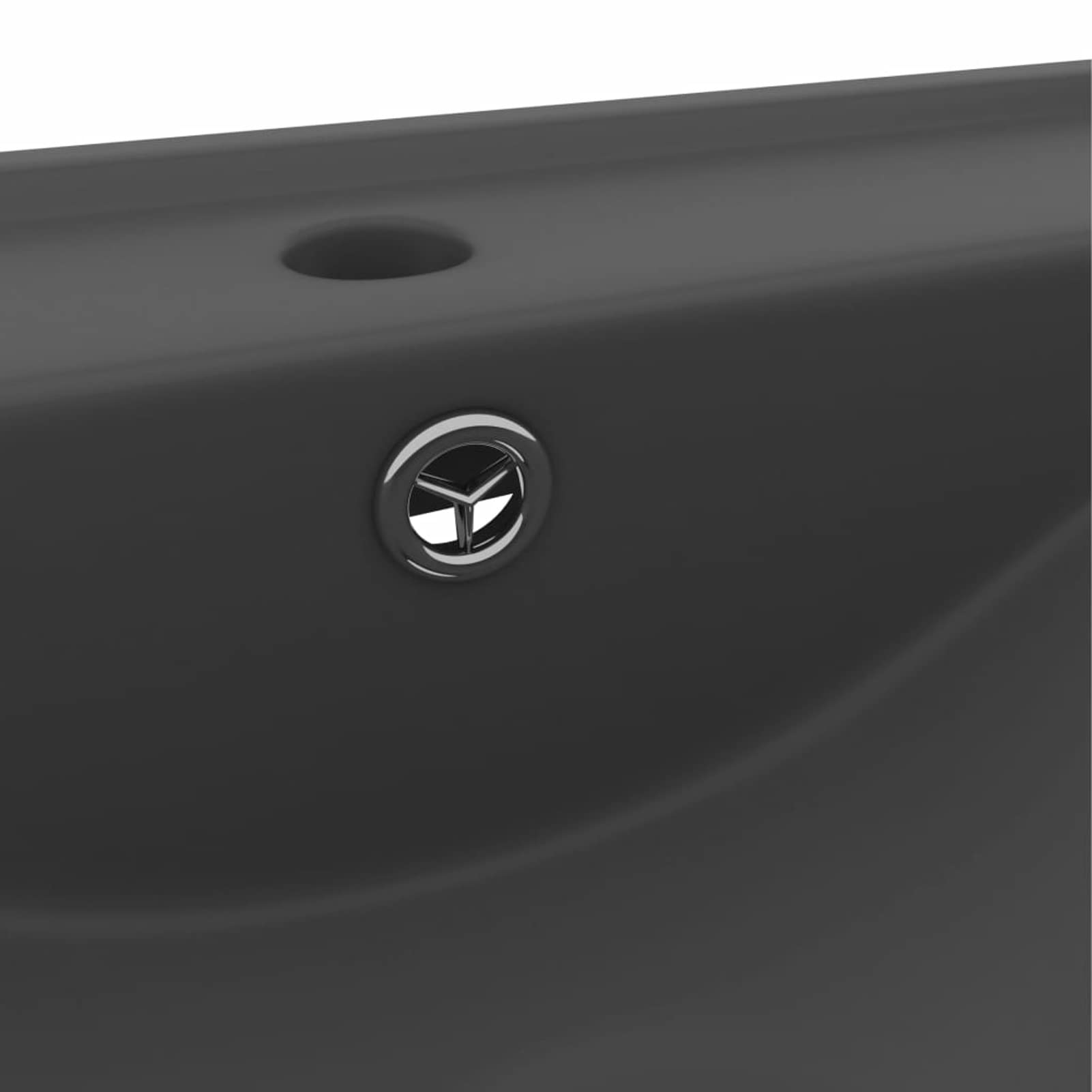 ShGaxin Lavabo de Lujo con Grifo cerámica Gris Oscuro 60x46 cm, Fregadero, Lavabo Baño, Lavamanos Baño, Lavatorio Casa De Banho, Mueble Lavabo sobre Encimera