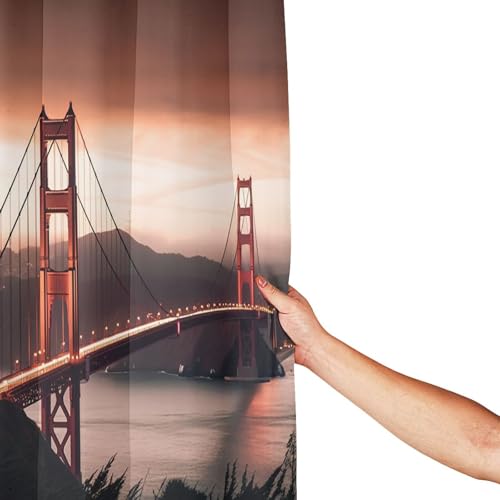 Rideau de douche Golden Gate imperméable en tissu 183x183 cm - 4