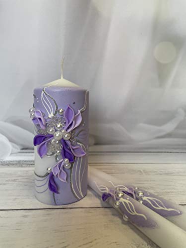 Magik Life Unity Candle Set For Wedding - Wedding Décor Wedding Accessories - Candle Sets - 6 Inch Pillar And 2 10 Inch Tapers - Best Unity Candle #TOP7