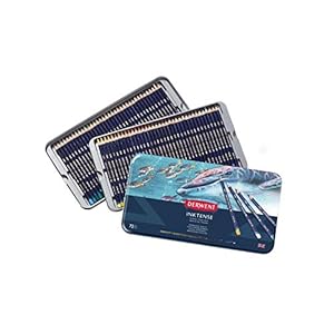 Derwent Inktense Wateroplosbare Potloden, Tekenen en Kleuren, Set van 72, Ideaal voor Laagjes en voor Gebruik op Stof, Professionele Kwaliteit, 2301843