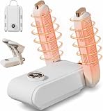 Asciuga Scarpe Elettrico con Riscaldamento 48°C, 360° Aria Calda, Timer Intelligente, Luce Viola, Deumidificatore Scarpe Portatile