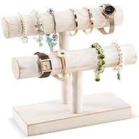 ProCase Bracelet Holder Display Bracelet Organiser, Wooden Bracelet Stand for Selling, T-bar Bangle Storage Rack Wood Watch Display Tower for Business