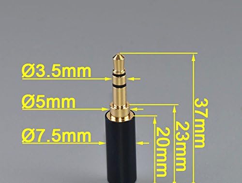 VizGiz 6 Pack Welding 1/8" 3.5mm Plug Audio Solder Male Jack Connector Stereo TRS 3 Pole Metal Earphone Adapter Soldering for DIY Headset Earphone Replacement Repair Headphone AUX Cable Microphone
