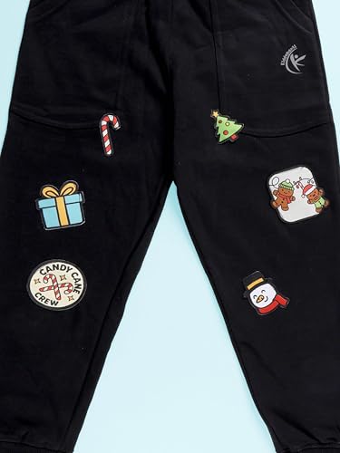 Image of KiddoPanti Boys Solid Fleece Track Pants | Cotton Poly Fleece Fabric | Ankle Length Bottom Rib | 2 Front Patch Pocket | Elastic Waist & Drawcord | Jogger Track Pants for Boys