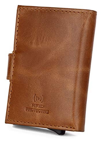 Image of WildHorn Customizable Leather Wallet for Gifting | Engrave with Your Name,Company Name or Initials (Tan Crunch)