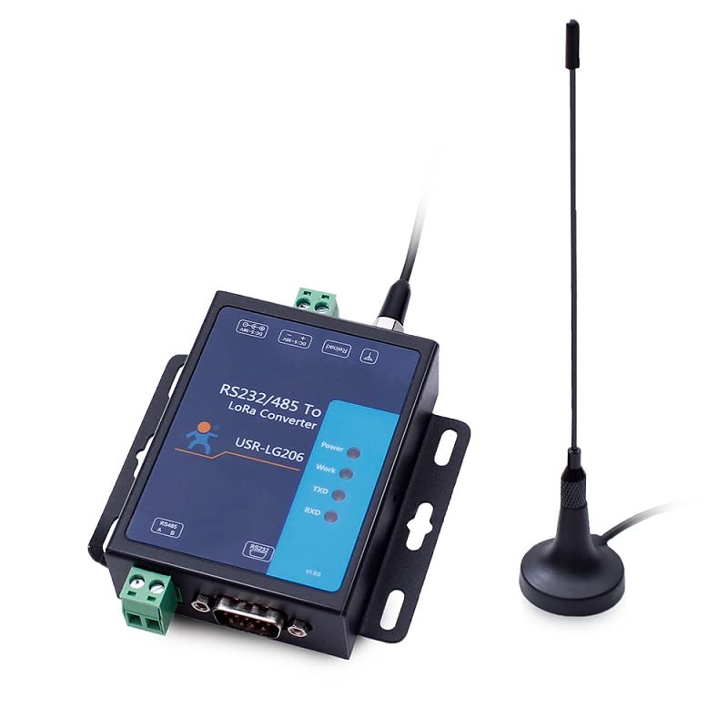 Lubeby Smart Serial RS232 RS485 to LoRa Converters Point to Point LoRa Modems USR-LG206-P (USR-LG206-H-P 803Mhz~930Mhz X 1 PCS)