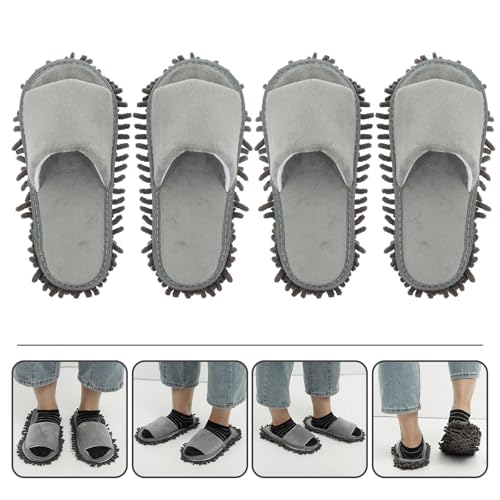 2 Pares de Zapatillas de Chenilla Reutilizables para Limpieza de Suelos 8